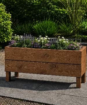 Ahşap Dış Mekan Saksı Pervazlı Ceviz  35x30x100 - 1