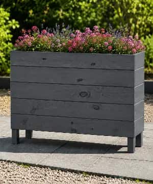 Ahşap Dış Mekan Saksı Antrasit 70x30x100 - 1