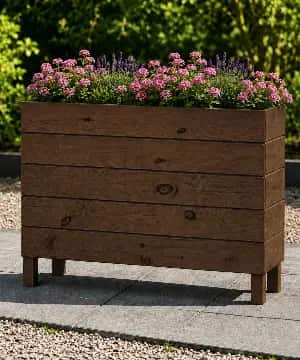 Ahşap Dış Mekan Saksı Ceviz 70x30x100 - 1